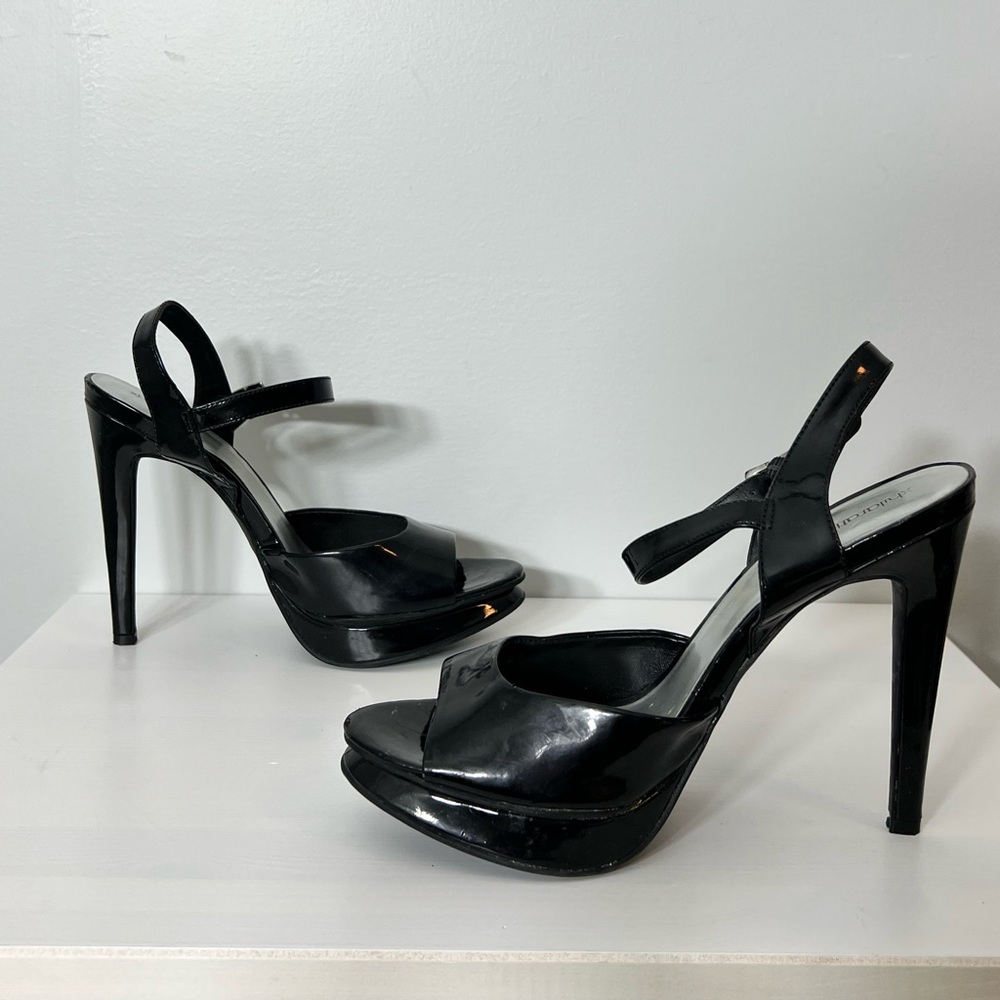 Black high heel open toe party shoe